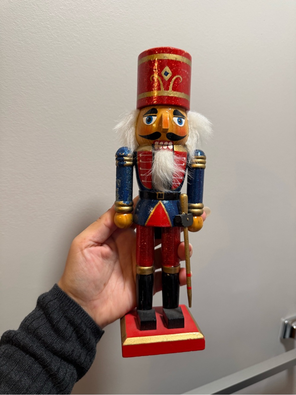 Set of 2 Different Wooden Soldier Nutcrackers Holiday Decorations Christmas
